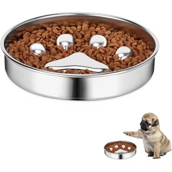 Cuenco de Comida Lenta de acero inoxidable para perros medianos y grandes, cuenco interactivo, alivia la digestión, evita la asfixia comer demasiado - 1