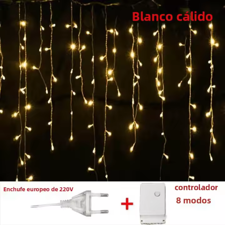 Luces De Navidad De Hiedra LED Icicle Cortina 4M(W)*0.6M(H) Flash Fairy String Para Decoración De Año Nuevo Boda Fiesta Exterior - 1