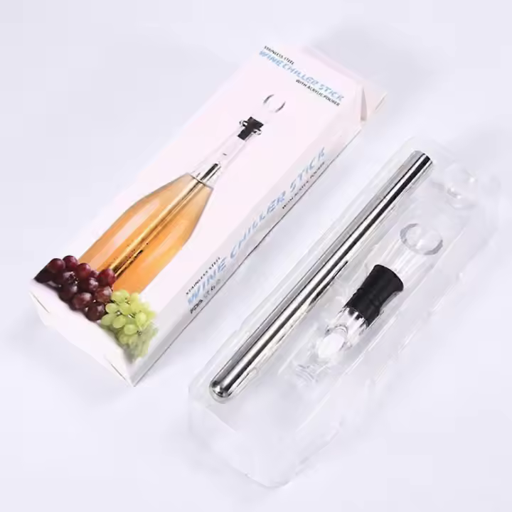 Wine Cooling Stick Reusable Stainless Steel Portable 2-in-1 Wine Cooler Aerator Pourer Set Home Supplies - 1