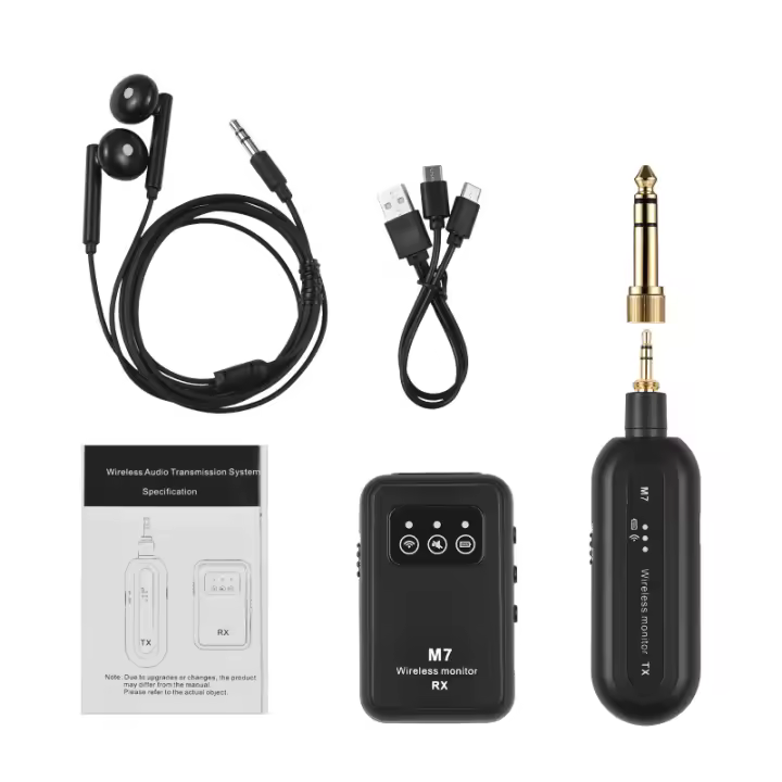 Transmisor Receptor Inalámbrico 2.4G Estéreo Para Monitor De Oído Interno Rotación De 90° Sistema De Plug And Play Baja Latencia Para Estudio Banda En Directo - 1
