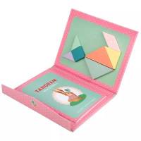 Cool&Cute Rompecabezas de Madera Tangram Magnético Viajes Rosa - details 2