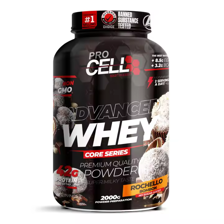 Proteina Concentrada- Whey Core 2 KG Rochello Bombon Procell Sport -  Proteína de Suero, Bajo en Carbohidratos y Grasas - 1