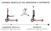 Kinderkraft HALLEY, Patinete 2 en 1, Para Niños, Ajustable, Draisienne, Triciclo, Multifuncional, Bici, 3 Ruedas, LED, De 2 años hasta 50 kilos - details 1