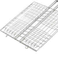 DESEOS Parrilla de Barbacoa con Mango de Madera  Rejilla para Asar de Acero Inoxidable 23x23 cm, Ideal para Carnes y Verduras - details 2