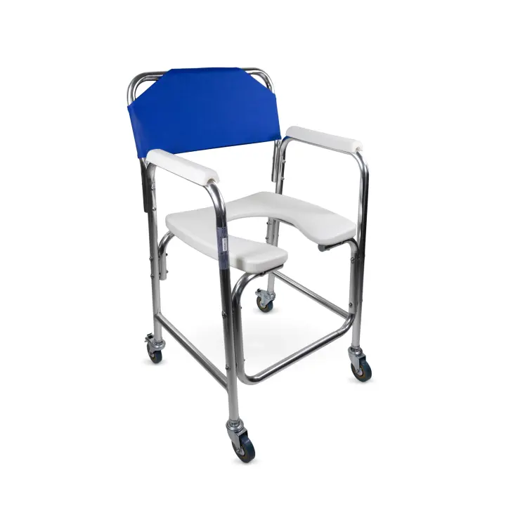Mobiclinic Manzanares Silla para WC para Minusválidos Marca Española Silla de ruedas inodoro para ancianos de Aluminio Asiento Ergonómico Sistema de frenado - 1