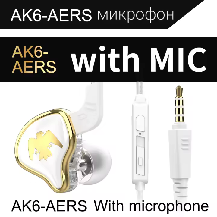 Original QKZ AK6 Ares Wired Earphone in-ear 3.5mm AUX HIFI Sound Detachable Wired Control With MIC Sports Running Music Earphone - 1