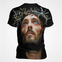Camiseta 3D De Jesus Christ Para Hombres Moda Casual Verano Estilo Harajuku Streetwear Corta Cool Tops Poliéster O-Neck Unisex - details 6