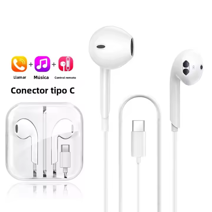 Auriculares Con Cable Type C Para Xiaomi 15 14 13 12 11 Redmi Huawei Samsung Laptop Con Micrófono HD In-ear Estéreo De PVC - 1