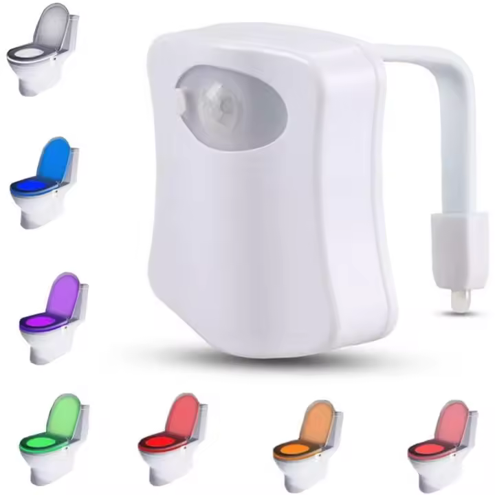 SOMY Iluminación LED para inodoro / Luz con sensor de movimiento para inodoro y baño / Luz nocturna con 16 colores diferentes Asiento de inodoro para adultos - 1