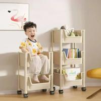 Estante De Libros Con Carroleta Para Cocina Almacenamiento En Rincón Estrecho Armario De Baño Organizador Para Hogar Y Sala De Estar Regalo - details 2