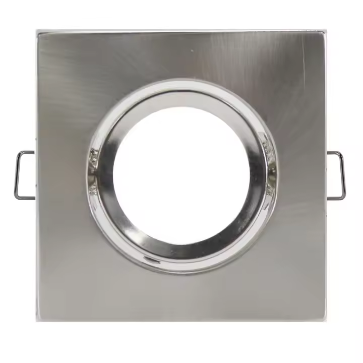 LEDME Aro Empotrable Basculante Cuadrado Niquel Serie Eco para GU10/MR16 - Iluminación Brillante - 1