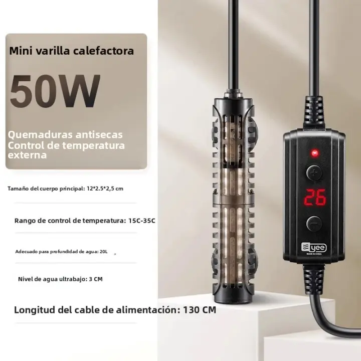 Calentador De Acuario Pequeño Para Peces Y Tortugas Con Termostato Automático Y Sensor De Nivel Bajo De 100 W Voltaje 220-240V - 1
