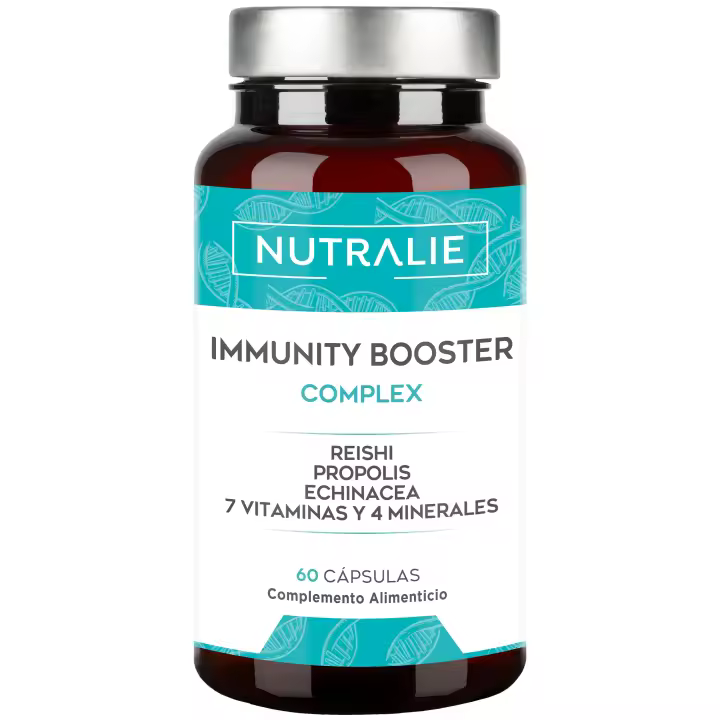 DEFENSAS INMUNITARIAS FORTE  Vit C + Equinacea + Própolis + Reishi + Zinc + Selenio + Hierro  Vitaminas Sistema Inmunológico Puro  IMMUNITY BOOSTER 60 Cápsulas Nutralie - 1