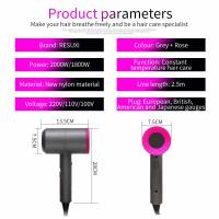 Secador De Pelo Profesional 2000W Con Fuerte Corriente De Aire Caliente Y Frío Iónico Para Salon Con Diffusor Y Broma Negativa - details 10