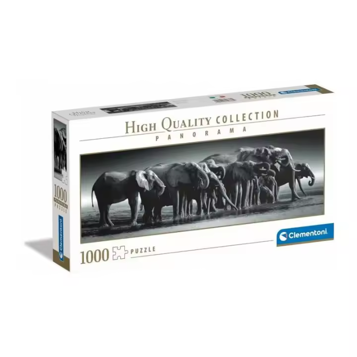 PUZZLE 1000 PIEZAS PANORAMA MANADA DE ELEFANTES DE CLEMENTONI - 1