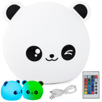 Lámpara nocturna infantil animales – Panda, Conejo o Gatito, Luz quitamiedos con mando a distancia o control táctil - details 4