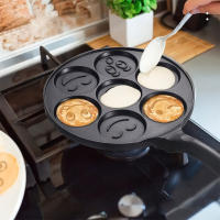 PANCAKES PAN 4 COPAS SARTén Antiadherente Para Desayuno Hamburguesa Huevo Pana Pans De Fondo Plano Fabricado Con Piedra Médica Y Aluminio Cocina - details 1