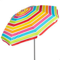 Aktive - Sombrilla playa a rayas multicolor, protección UV50, mástil acero inclinable y regulable en altura, tejido poliéster Oxford, 8 varillas, incluye funda transporte con asa, sombrillas de playa - details 2