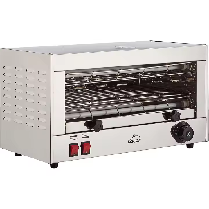 Lacor 69172 Tostador Eléctrico Horizontal Parrilla Simple, Gris, 2400 W - 1