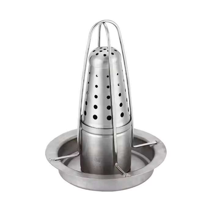 Asador de Pollo Vertical Acero inoxidable Para Horno Barbacoa , Soporte para Asar Pollo en Casa y Camping, Montaje Facil Diseño Practica Estructura Estable - Maxia Market - 1