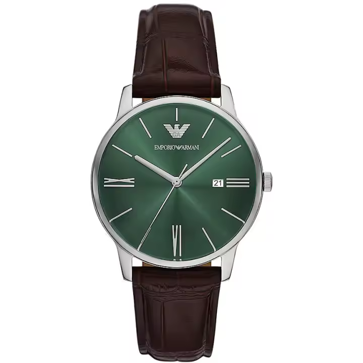 Reloj Emporio Armani Leather Verde y Negro Analógico Hombre AR11672 - 1