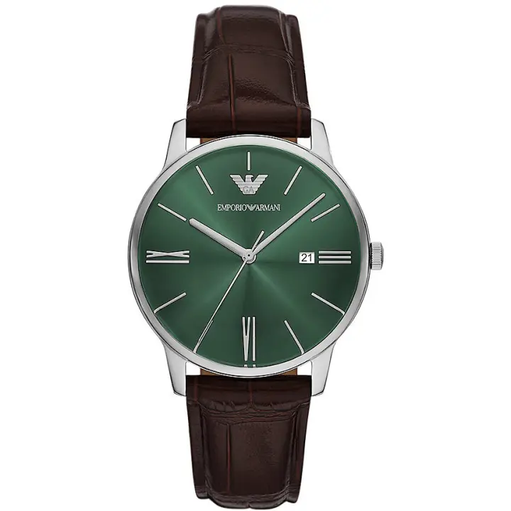Reloj Emporio Armani Leather Verde y Negro Analógico Hombre AR11672 - 1