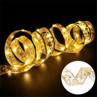 Cinta De Navidad Luminosa Con Lazo Dorado De 2-10M Luces De Hada Para Decoración De Árbol Y Regalos En Fiestas Y Hogar - details 8