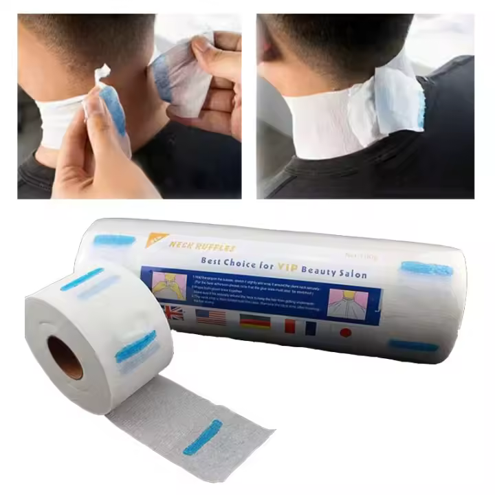 Papel del Cuello Blanco para Peluquería, 5 Rollos*100TIRAS (TOTAL 500 Tiras) - 1
