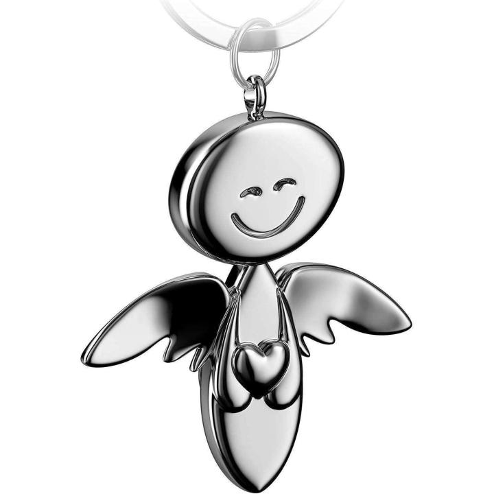 -Collar con forma de Ángel La Guarda Corazón Coltando metal en plata, Gold, Pink, Negro, Bronce Amuleta Sura para Coche Con Cuido conducir, 1 X Silber (Glänzend) (Plateado) FB_SMILE_H_SIG