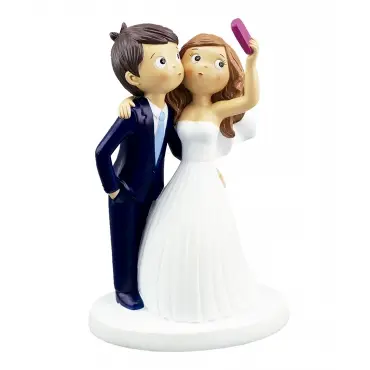 Figura de tarta novios haciendo selfie,sois los siguientes,decorativa matrimonio aniversario ADA Y SUS DETALLES - 1