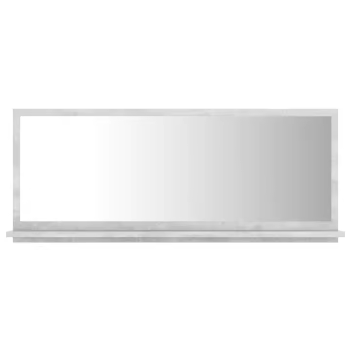 Espejo de baño Madera contrachapada gris Hormigón 90x10,5x37 cm - 1