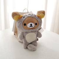 Muñeco De Peluche Rilakkuma De Fresa Kawaii Teddy Oso Anime Ropa Vestida Peluches Raccoon Regalo Para Niños Material De Poliéster Relleno De Algodón PP - details 7