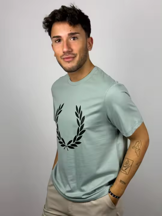 Camiseta Fred Perry Azul Print - 1