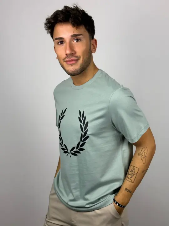 Camiseta Fred Perry Azul Print - 1