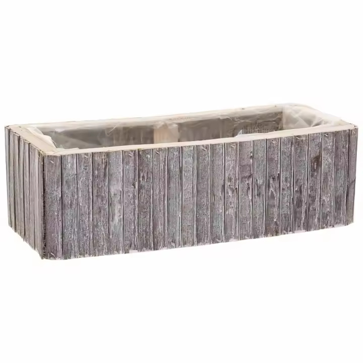 WANDERLUST DECO Cesto rectangular de madera gris 35.5x14.5x11h cm - 1
