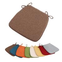Almohadilla De Silla De Juego De Comedor De Lino En Forma De Herradura Gruesa Desmontable Y Lavable Antideslizante Sillón De Madera Maciza - details 3