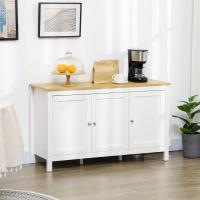HOMCOM Aparador de 3 Puertas, Aparador de Salón con Estantes Ajustables, para Cocina, Entrada, Comedor, Dormitorio, Blanco, 120x40x70 cm - details 1