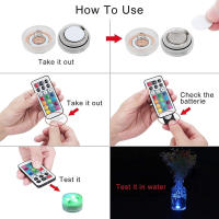 Lámpara Submersible LED Con Control Remoto Luz Blanca Cálida/Blanca Para Piscinas Estanques De Peces Decoración De Vajillas Luz Submarina Impermeable Para Fiestas - details 2