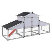 vidaXL Gallinero con corral y nido aluminio - details 0