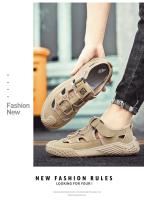 Zapatos De Cuero Para Hombre Verano Senderismo Al Aire Libre Transpirables Antideslizantes Resistentes Al Desgaste Con Malla Suaves Y Cómodos Sandalias Casuales Con Hebilla De Cierre - details 7