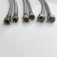Conjunto De 2 Piezas De Tubo De Agua Flexible En Acero Inoxidable Para Baño Y Cocina Tapa De Agua Caliente Y Fría G 1/2 G 3/8 - details 8