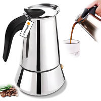 Cafetera Italiana en acero inoxidable para espresso 6/9/12 TAZAS Compatible con gas, vitrocerámica y estufa eléctrica. Uso doméstico y oficina. Cafetera Moka - details 5