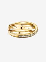 Pandora - Anillo triple con pavé Cruzado-Baño de Oro de 14 K - details 1