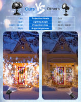 Proyector De Luz De Nieve De Navidad LED IP65 Impermeable Iluminación Dinámica De Nieve Navideña Con Control Remoto - details 4