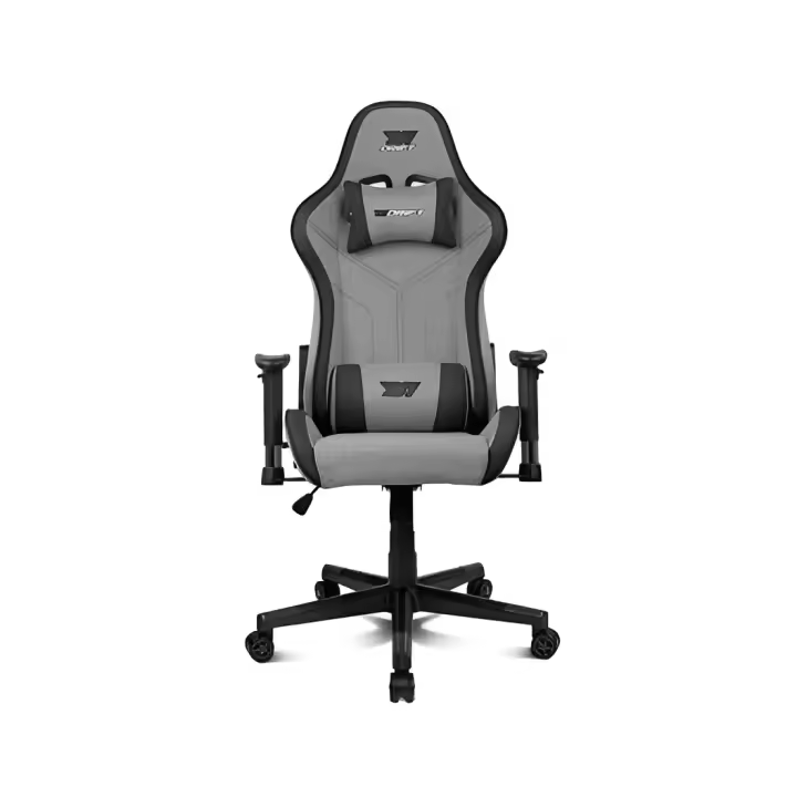 Silla Gaming Drift DR90 PRO Gris Negro - Reposabrazos 2D - Pistón de Gas Clase 4 - Cojines Lumbar y Cervical - 1