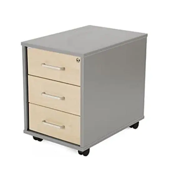 Rocada Cajonera Oficina con Ruedas 40x59,5x58 Cm Gris/Haya - 1