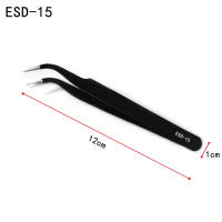 Set De 9 Pinzas De Acero Inoxidable Antiestáticas ESD Herramientas De Mantenimiento Precision Industrial Curvas Y Rectas Para Reparación - details 9