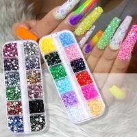 Set De 2400 Piezas De Rhinestones AB Jelly 2mm Resina Redonda Flatback Coloridos Para Decoración De Uñas DIY Art 3D - details 0