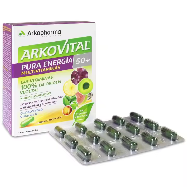 Arkopharma Arkovital Pura Energía 50+ Multivitaminas, 60 Cápsulas - 1