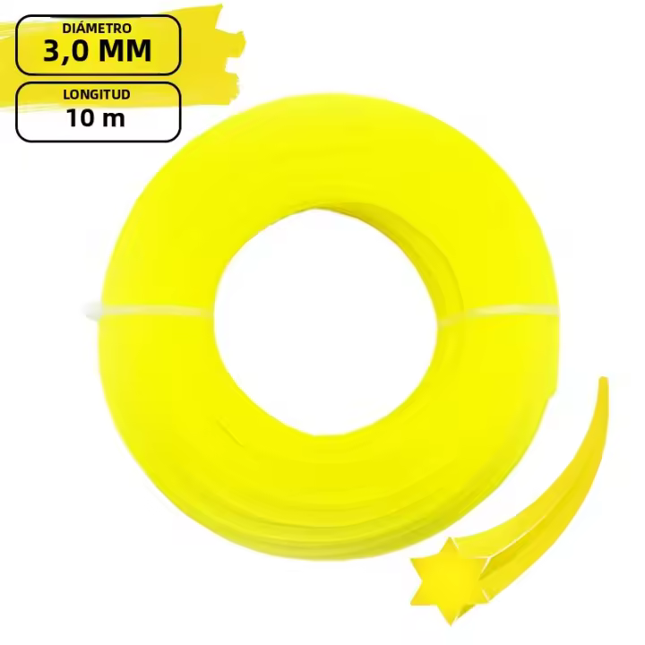 LUSQI Hilo De Nylon Para Trimmer De Hierba Hexagonal 3mm 15m/10m/5m Accesorio Para Cabeza De Sierra De Cortacésped Y Cortacalles - 1